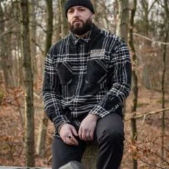 Thunderbike Clothing Thunderbike Karohemd Schwarz/beige -jacket shop 19 32 1190v 11