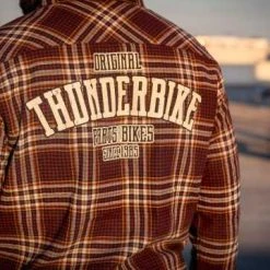 Thunderbike Clothing Thunderbike Herren Flanellhemd Karo Cherry/honey -jacket shop 19 32 1197v 41