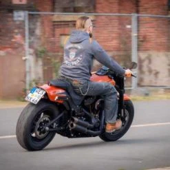 Thunderbike Clothing Thunderbike Zip Hoodie Flying Custom Grau/orange -jacket shop 19 40 1263v 3