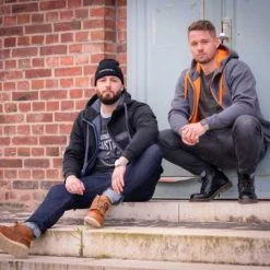 Thunderbike Clothing Thunderbike Zip Hoodie Flying Custom Grau/orange -jacket shop 19 40 1263v 2