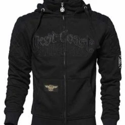 West Coast Choppers Zip Hoodie Por Vida Aramid Schwarz