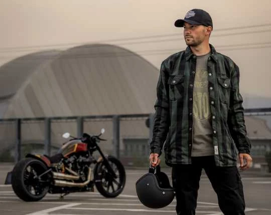 West Coast Choppers Dominator Motorrad Hemd Grün/schwarz CE 3 West Coast Choppers Dominator Motorrad Hemd Grün/schwarz CE – Bild 3