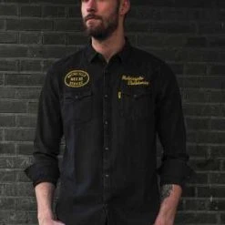 Motorcycle Storehouse MCS Crew Denim Shirt Schwarz