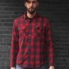 Motorcycle Storehouse MCS Worker Flanel Hemd Rot/grau