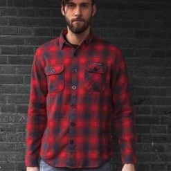 Motorcycle Storehouse MCS Worker Flanel Hemd Rot/grau