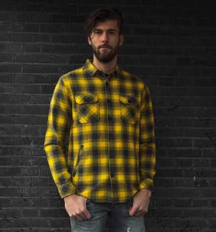 Motorcycle Storehouse MCS Worker Flanel Hemd Gelb/grau 1 Motorcycle Storehouse MCS Worker Flanel Hemd Gelb/grau