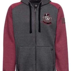 King Kerosin Street Cats Raglan Zip Hoodie Grau/rot