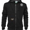 West Coast Choppers Cross Panel Zip Hoodie Schwarz