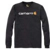 Carhartt Heavyweight Longsleeve Logo Graphic Carbon Grau Meliert