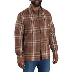 Carhartt Heavyweight Flannel Sherpa-Lined Hemdjacke Burnt Sienna