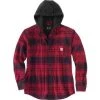 Carhartt Rugged Flex Flannel Fleece Lined Hooded Hemdjacke Rot
