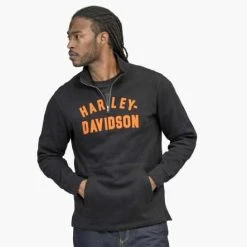 H-D Motorclothes Harley-Davidson Racer Font 1/4-Zip Pullover Schwarz 7 H-D Motorclothes Harley-Davidson Racer Font 1/4-Zip Pullover Schwarz -jacket shop 96001 22vm 41