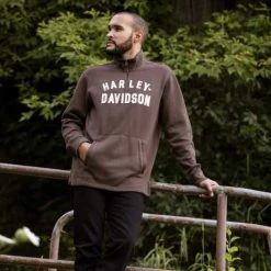 H-D Motorclothes Harley-Davidson Sweatshirt Racer Font 1/4-Zip Braun 5 H-D Motorclothes Harley-Davidson Sweatshirt Racer Font 1/4-Zip Braun -jacket shop 96002 22vm 31