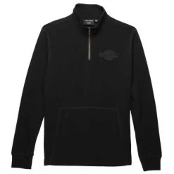 H-D Motorclothes Harley-Davidson 1/4 Zip Pullover Bar & Shield Schwarz
