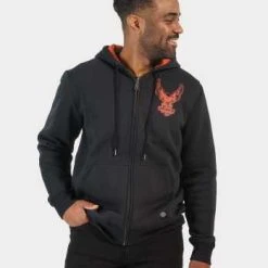 H-D Motorclothes Harley-Davidson Zip Hoodie Road Captain Schwarz -jacket shop 96008 23vm harley52