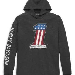 H-D Motorclothes Harley-Davidson Hoodie #1 Race Slub Schwarz