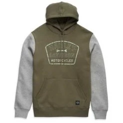 H-D Motorclothes Harley-Davidson Hoodie Wrench Crew Hoodie Colorblocked Grape Leaf Grün
