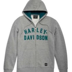 H-D Motorclothes Harley-Davidson Zip Hoodie Staple Grau Meliert