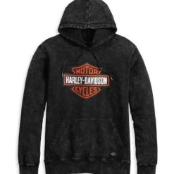 H-D Motorclothes Harley Davidson Hoodie Westcoast Bar & Shield Vintage Schwarz
