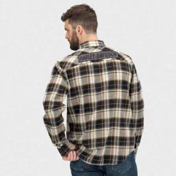 H-D Motorclothes Harley-Davidson Karo Hemd Block Font 2-Pocket Abbey Stone -jacket shop 96024 22vm 32