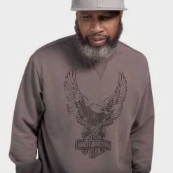 H-D Motorclothes Harley Davidson Sweatshirt Road Captain Grau -jacket shop 96024 23vm 31