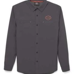 H-D Motorclothes Harley-Davidson Performance Hemd Mit Mesh Einsatz Grau