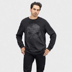 H-D Motorclothes Harley-Davidson Longsleeve Milwaukee Map Skull Schwarz -jacket shop 96065 22vm 31