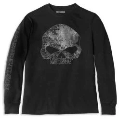 H-D Motorclothes Harley-Davidson Longsleeve Milwaukee Map Skull Schwarz