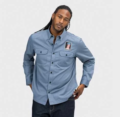 H-D Motorclothes Harley-Davidson Hemd Block Font Solid Mechanics Blau 3 H-D Motorclothes Harley-Davidson Hemd Block Font Solid Mechanics Blau – Bild 3