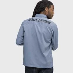 H-D Motorclothes Harley-Davidson Hemd Block Font Solid Mechanics Blau 7 H-D Motorclothes Harley-Davidson Hemd Block Font Solid Mechanics Blau -jacket shop 96069 22vm 41