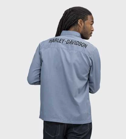 H-D Motorclothes Harley-Davidson Hemd Block Font Solid Mechanics Blau 4 H-D Motorclothes Harley-Davidson Hemd Block Font Solid Mechanics Blau – Bild 4