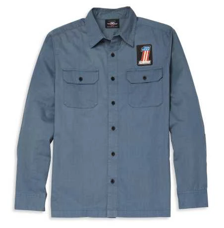 H-D Motorclothes Harley-Davidson Hemd Block Font Solid Mechanics Blau 1 H-D Motorclothes Harley-Davidson Hemd Block Font Solid Mechanics Blau