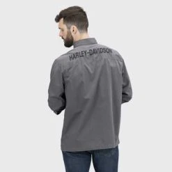 H-D Motorclothes Harley-Davidson Hemd Block Font Solid Mechanics Grau 7 H-D Motorclothes Harley-Davidson Hemd Block Font Solid Mechanics Grau -jacket shop 96070 22vm 4