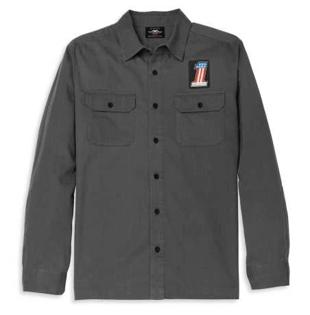 H-D Motorclothes Harley-Davidson Hemd Block Font Solid Mechanics Grau 1 H-D Motorclothes Harley-Davidson Hemd Block Font Solid Mechanics Grau
