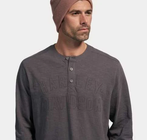 H-D Motorclothes Harley-Davidson Henley Shirt Rally Racer Dunkelgrau 3 H-D Motorclothes Harley-Davidson Henley Shirt Rally Racer Dunkelgrau – Bild 3