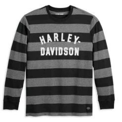 H-D Motorclothes Harley-Davidson Longsleeve Staple Striped Schwarz/grau