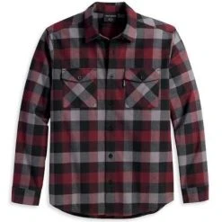 H-D Motorclothes Harley-Davidson Hemd Essence Karo Rot/grau