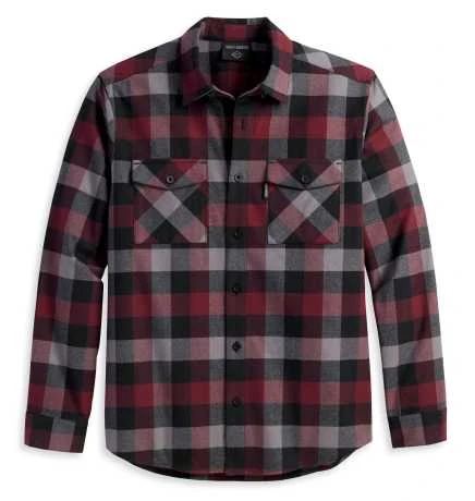 H-D Motorclothes Harley-Davidson Hemd Essence Karo Rot/grau 1 H-D Motorclothes Harley-Davidson Hemd Essence Karo Rot/grau