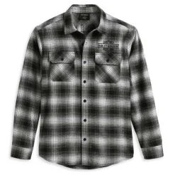 H-D Motorclothes Harley-Davidson Hemd Safari Flannel Karo Schwarz