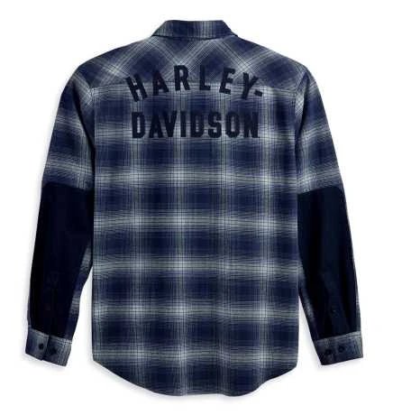 H-D Motorclothes Harley-Davidson Flanellhemd Safari Karo Blau 2 H-D Motorclothes Harley-Davidson Flanellhemd Safari Karo Blau – Bild 2