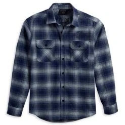 H-D Motorclothes Harley-Davidson Flanellhemd Safari Karo Blau