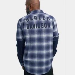 H-D Motorclothes Harley-Davidson Flanellhemd Safari Karo Blau 5 H-D Motorclothes Harley-Davidson Flanellhemd Safari Karo Blau -jacket shop 96122 23vm 3