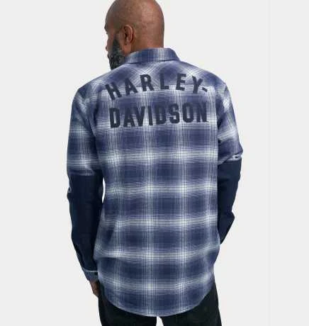 H-D Motorclothes Harley-Davidson Flanellhemd Safari Karo Blau 3 H-D Motorclothes Harley-Davidson Flanellhemd Safari Karo Blau – Bild 3