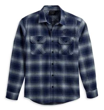 H-D Motorclothes Harley-Davidson Flanellhemd Safari Karo Blau 1 H-D Motorclothes Harley-Davidson Flanellhemd Safari Karo Blau