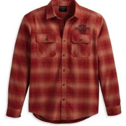 H-D Motorclothes Harley-Davidson Flanellhemd Safari Karo Orange