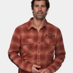 H-D Motorclothes Harley-Davidson Flanellhemd Safari Karo Orange -jacket shop 96124 23vm 3