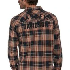 H-D Motorclothes Harley-Davidson Hemd Staple Braun Kariert -jacket shop 96125 23vm 2