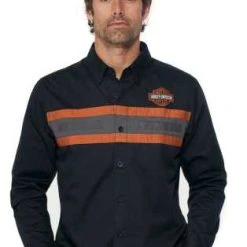 H-D Motorclothes Harley-Davidson Hemd Performance Colorblock Schwarz -jacket shop 96127 23vm