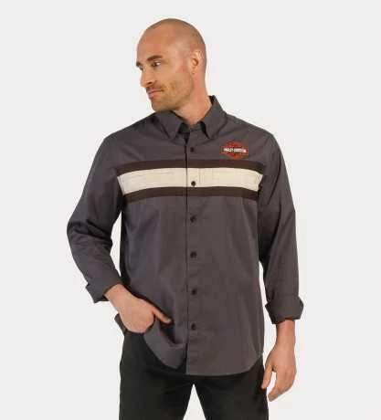 H-D Motorclothes Harley-Davidson Hemd Performance Colorblock Grau 3 H-D Motorclothes Harley-Davidson Hemd Performance Colorblock Grau – Bild 3