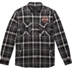 H-D Motorclothes Harley-Davidson Flanellhemd Milwaukee Karo Schwarz/grau